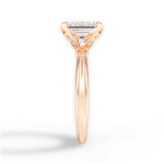 Elaine Emerald Cut Lab Grown Diamond 18Kt Rose Gold Engagement Ring - View 4