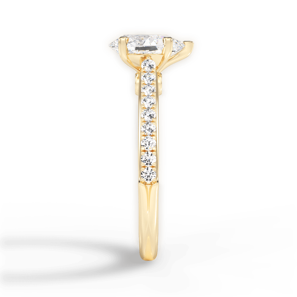 Frances Pear Cut Lab Grown Diamond 18Kt Yellow Gold Engagement Ring - View 3