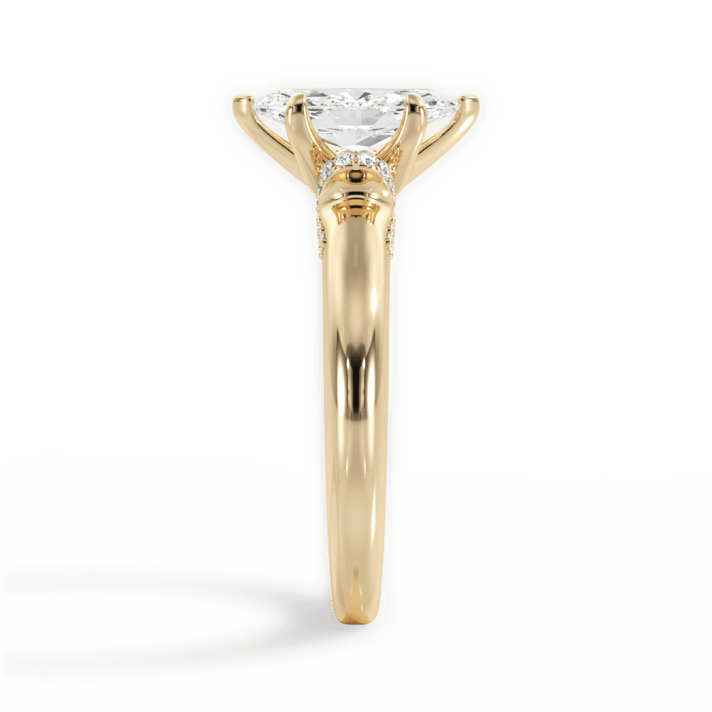 Florence Marquise Cut Lab Grown Diamond 18Kt Yellow Gold Engagement Ring - View 3