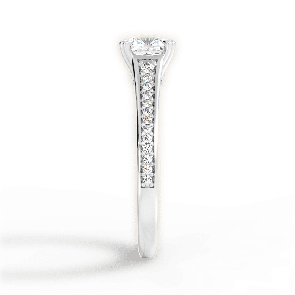 Delia Cushion Cut Lab Grown Diamond 18Kt White Gold Engagement Ring - View 3