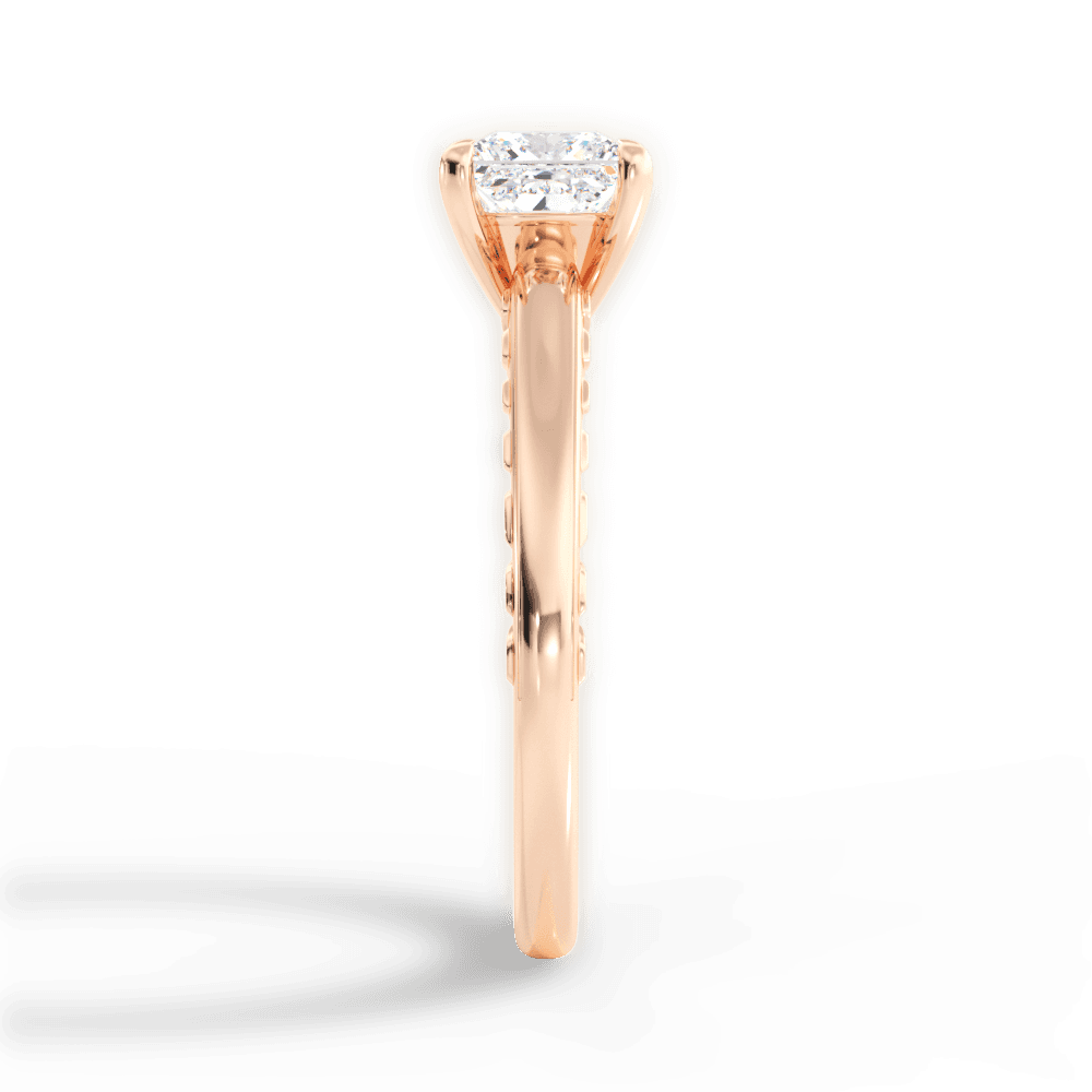 Annette Princess Cut Lab Grown Diamond 18Kt Rose Gold Engagement Ring - View 3