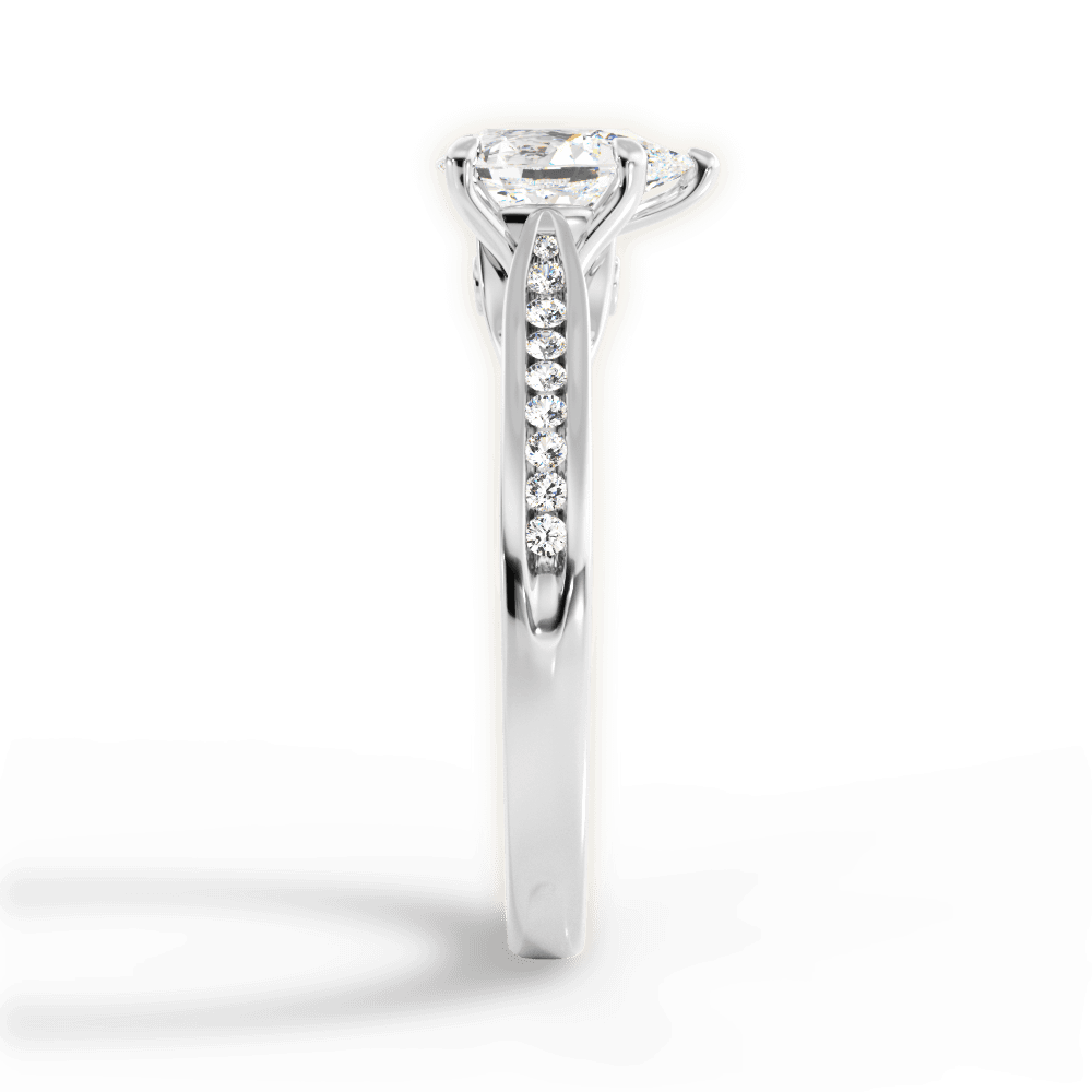 Elena Pear Cut Lab Grown Diamond 14Kt White Gold Engagement Ring - View 2