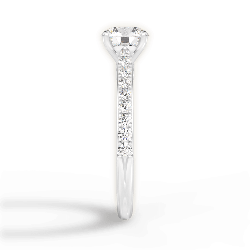Frances Round Cut Lab Grown Diamond Platinum Engagement Ring - View 2