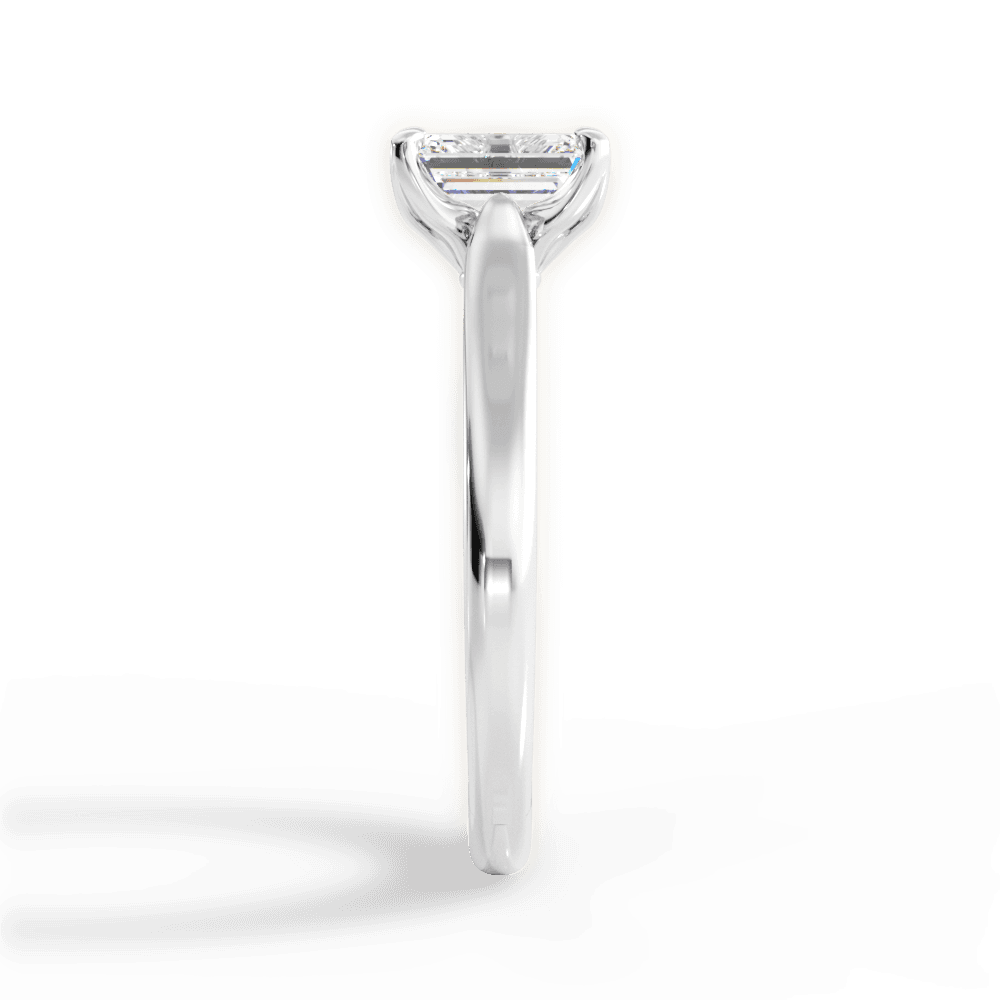 Carrie Emerald Cut Lab Grown Diamond Platinum Engagement Ring - View 2