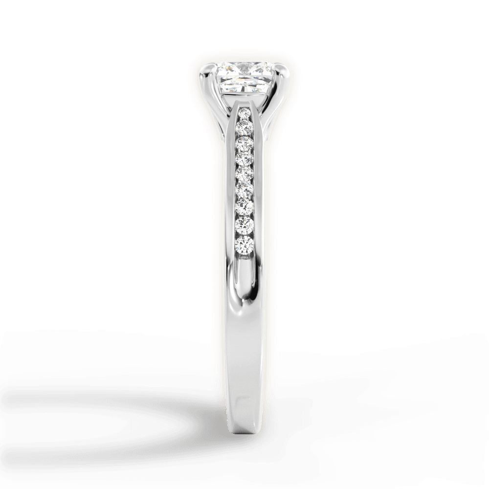 Elena Cushion Cut Lab Grown Diamond Platinum Engagement Ring - View 4