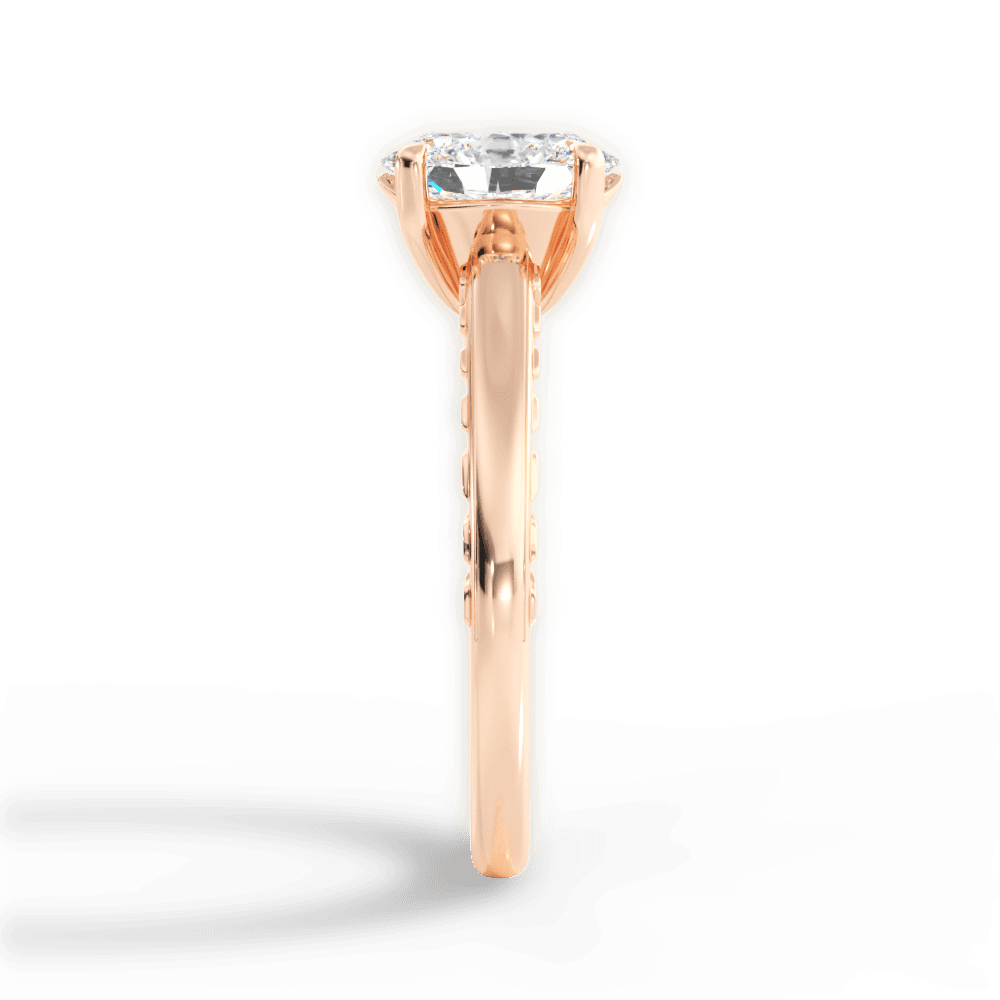 Annette Oval Cut Lab Grown Diamond 18Kt Rose Gold Engagement Ring - View 4