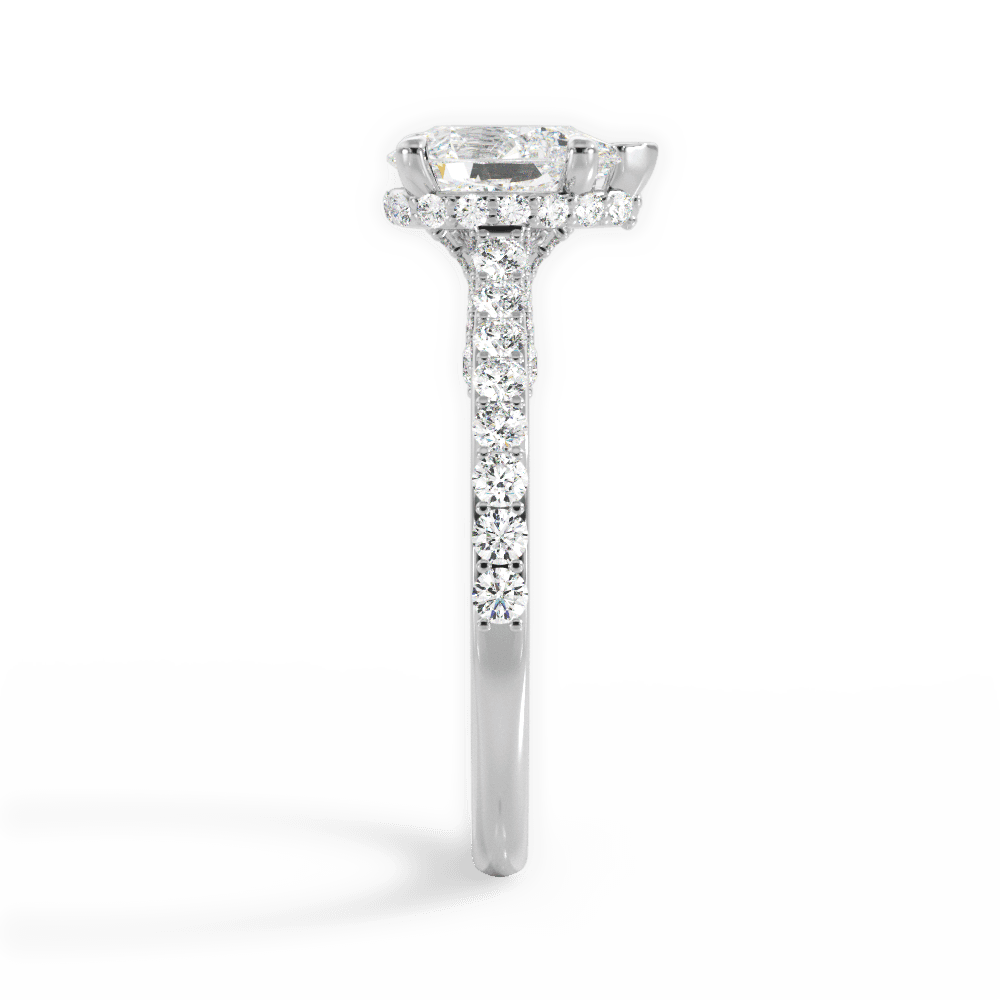 Laura Pear Cut Lab Grown Diamond Platinum Engagement Ring - View 3