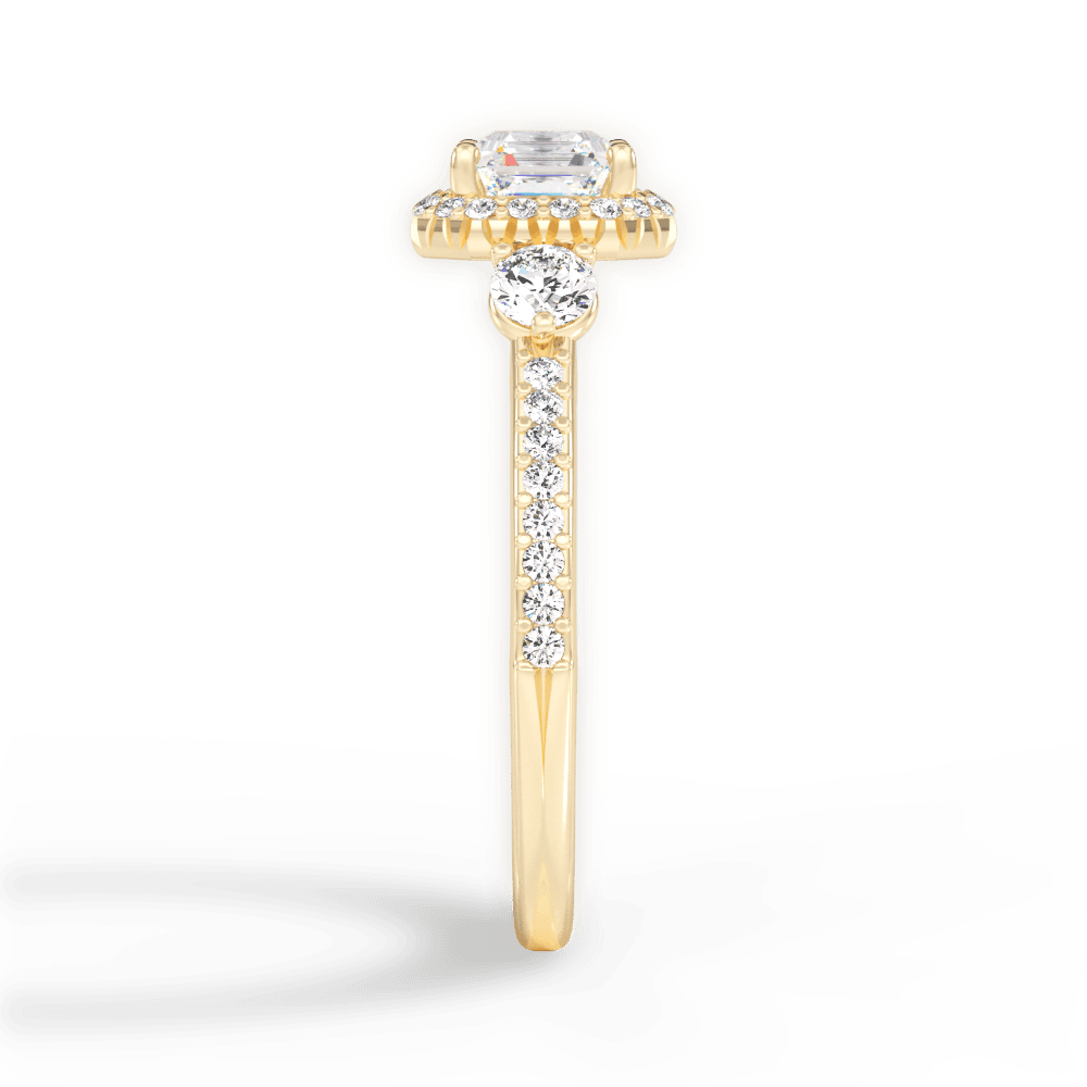 Julia Asscher Cut Lab Grown Diamond 18Kt Yellow Gold Engagement Ring - View 3