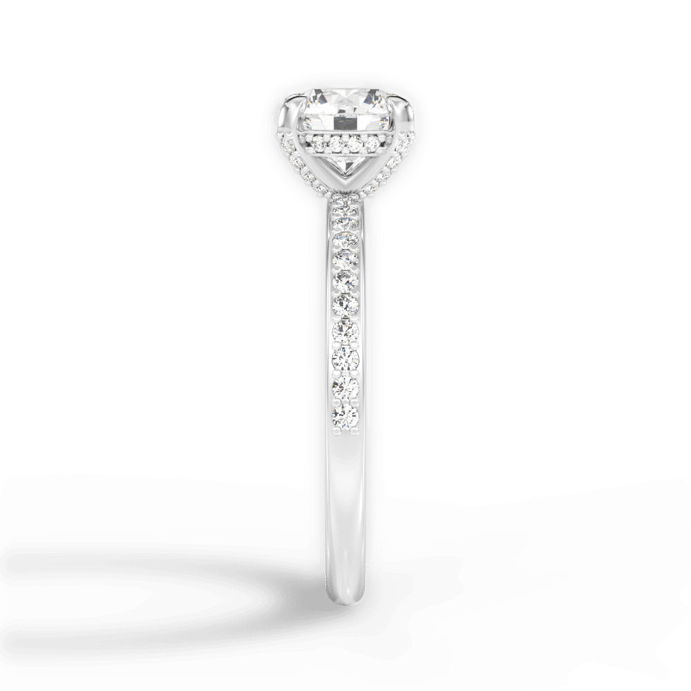 Janice Round Cut Lab Grown Diamond Platinum Engagement Ring - View 4