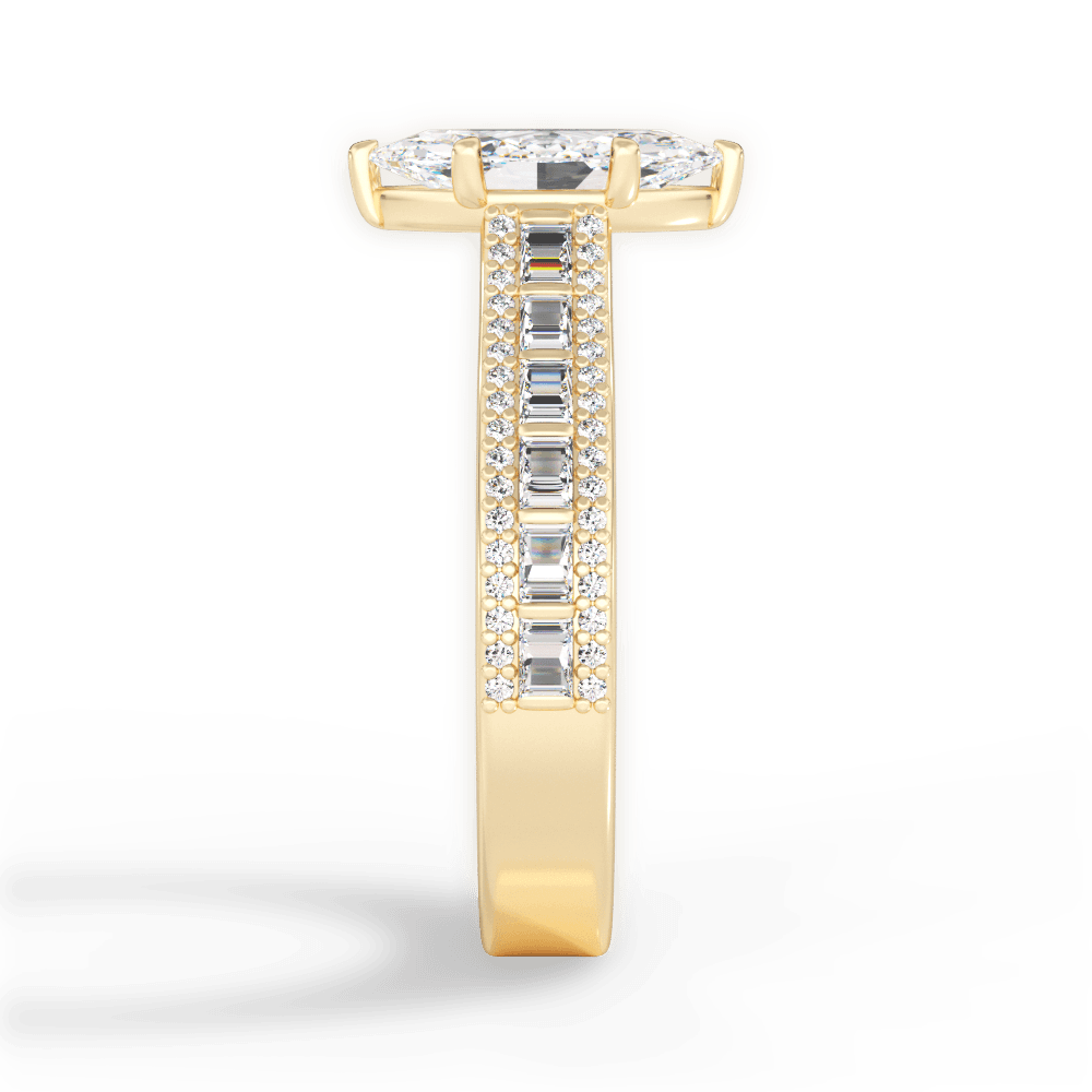 Lynn Marquise Cut Lab Grown Diamond 18Kt Yellow Gold Engagement Ring - View 4