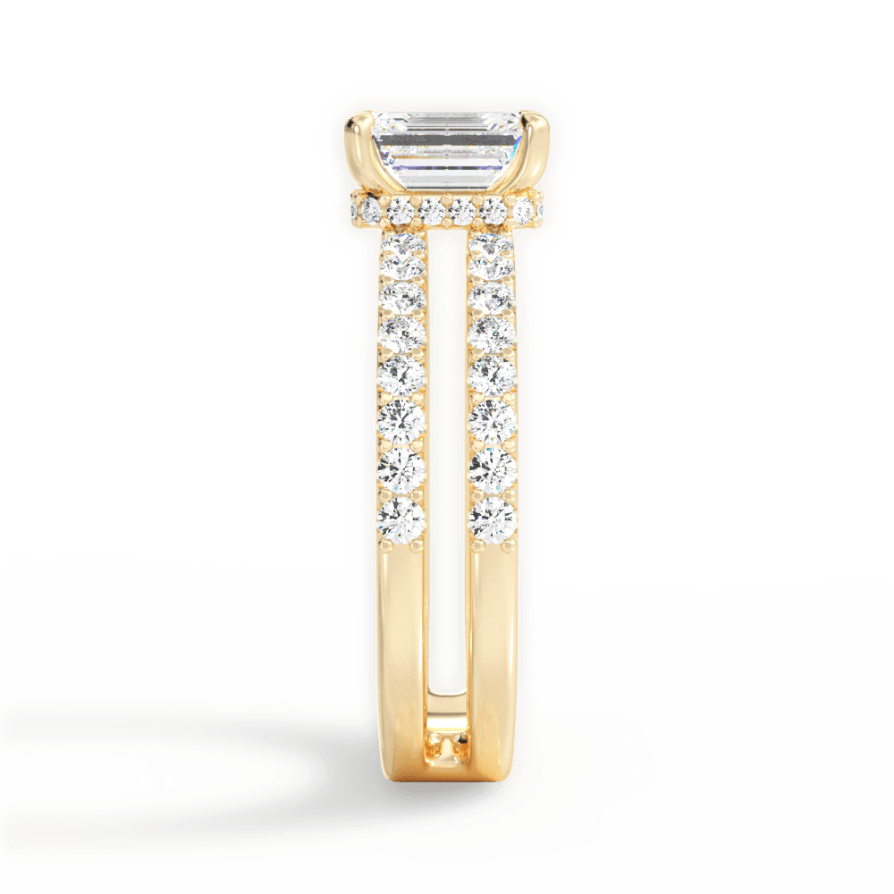 Christie Emerald Cut Lab Grown Diamond 18Kt Yellow Gold Engagement Ring - View 3
