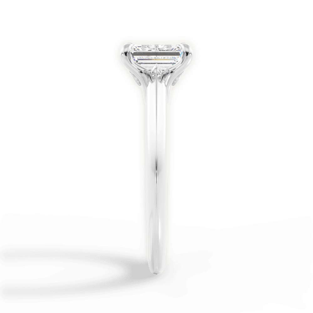 Amanda Emerald Cut Lab Grown Diamond 14Kt White Gold Engagement Ring - View 2