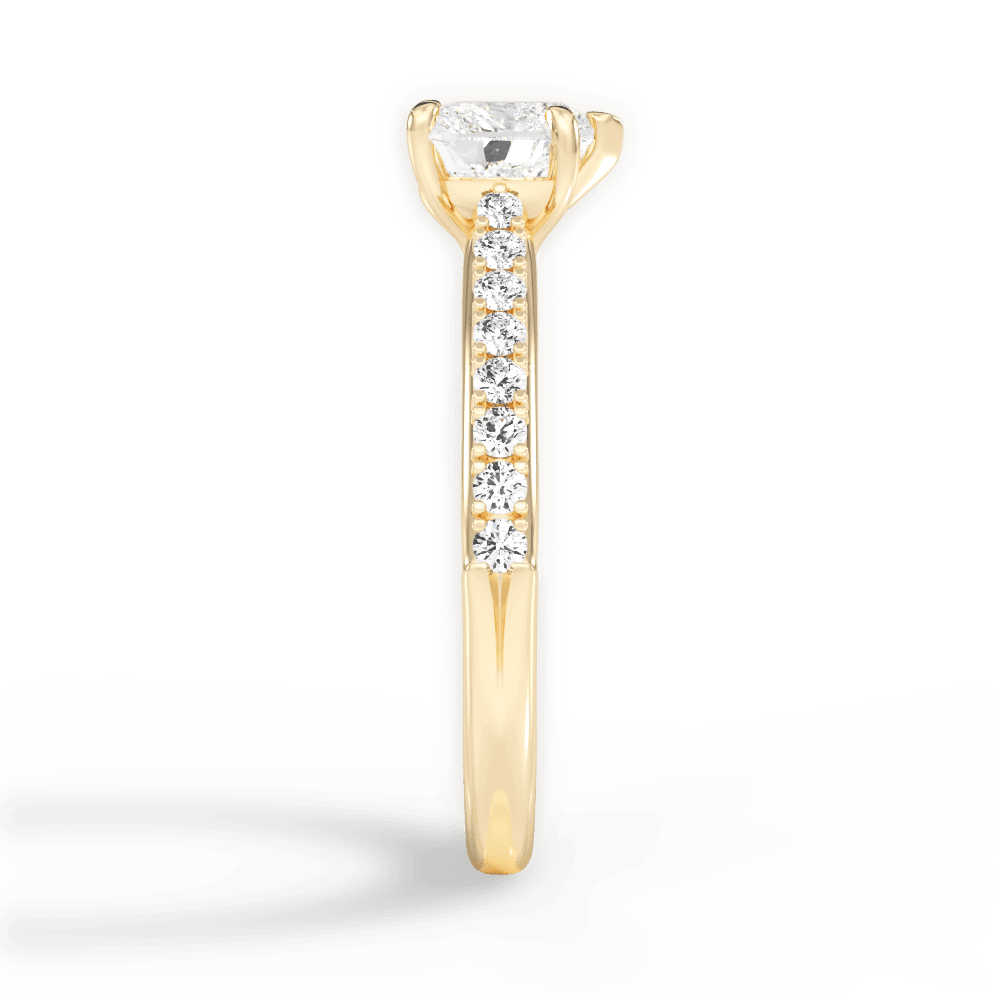 Elizabeth Heart Cut Lab Grown Diamond 18Kt Yellow Gold Engagement Ring - View 3