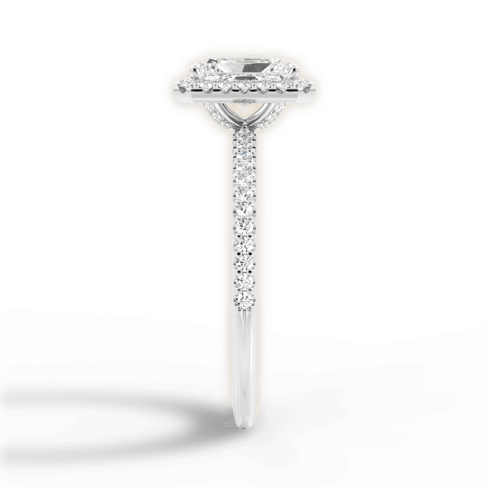 Joanne Radiant Cut Lab Grown Diamond Platinum Engagement Ring - View 4