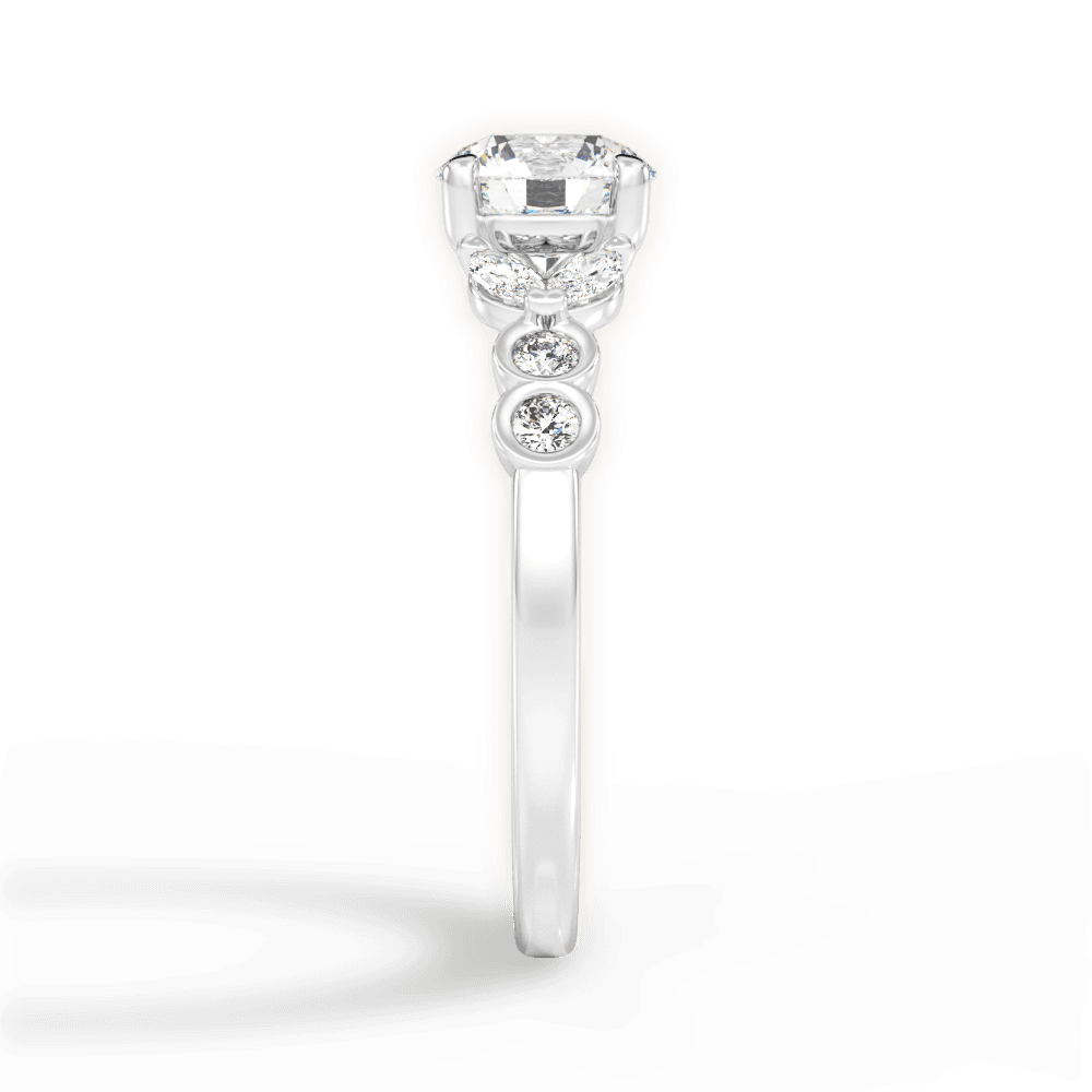 Evelyn Round Cut Lab Grown Diamond 18Kt White Gold Engagement Ring - View 4