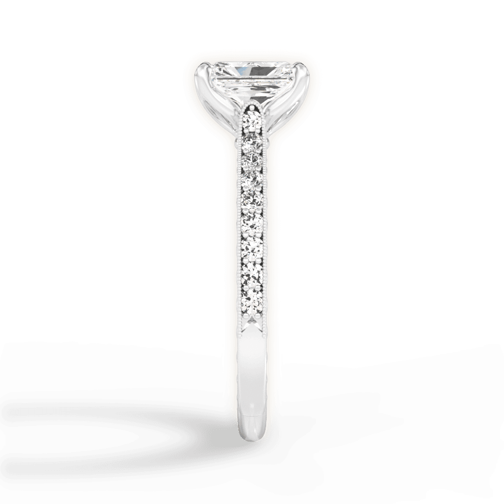 Gilda Radiant Cut Lab Grown Diamond 18Kt White Gold Engagement Ring - View 4