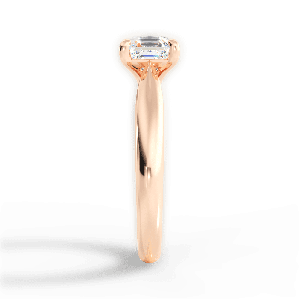 Colleen Asscher Cut Lab Grown Diamond 18Kt Rose Gold Engagement Ring - View 2