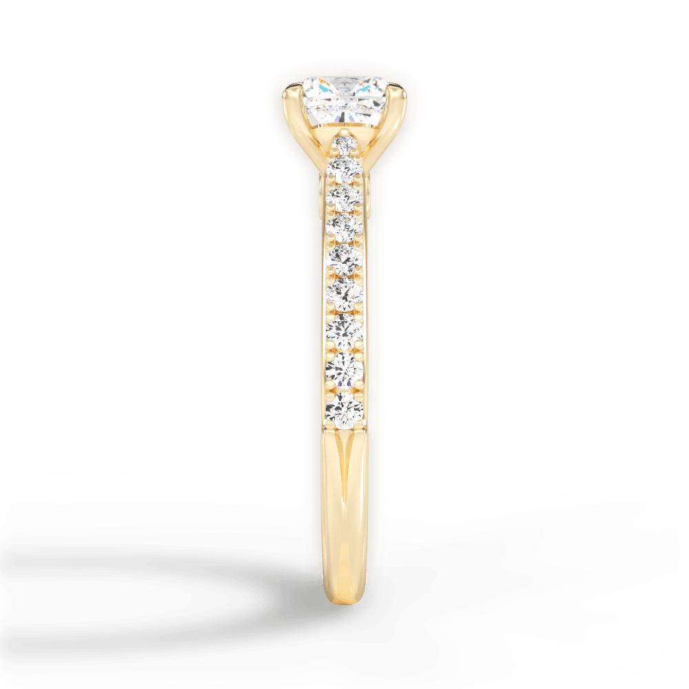 Frances Cushion Cut Lab Grown Diamond 18Kt Yellow Gold Engagement Ring - View 4