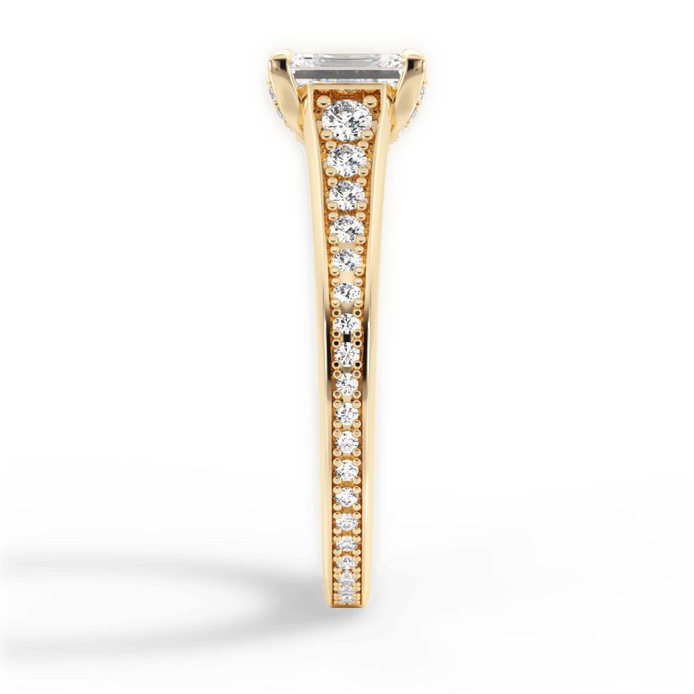 Leslie Emerald Cut Lab Grown Diamond 18Kt Yellow Gold Engagement Ring - View 2
