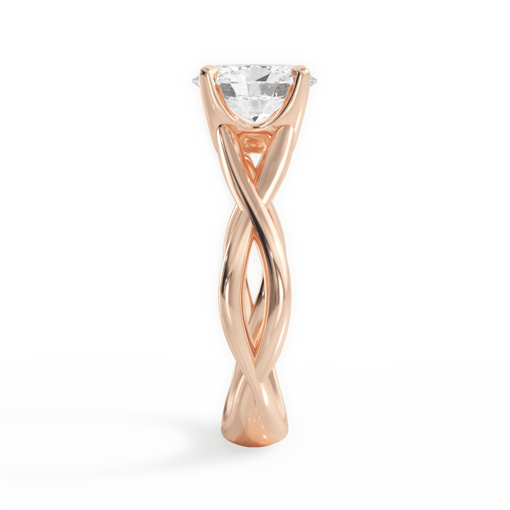 Aubrey Oval Cut Lab Grown Diamond 18Kt Rose Gold Engagement Ring - View 4
