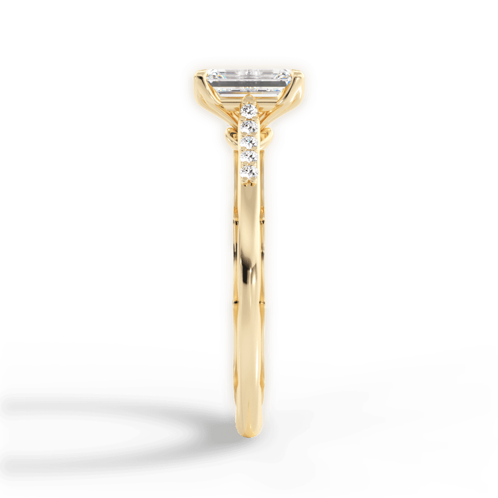 Christina Emerald Cut Lab Grown Diamond 18Kt Yellow Gold Engagement Ring - View 2