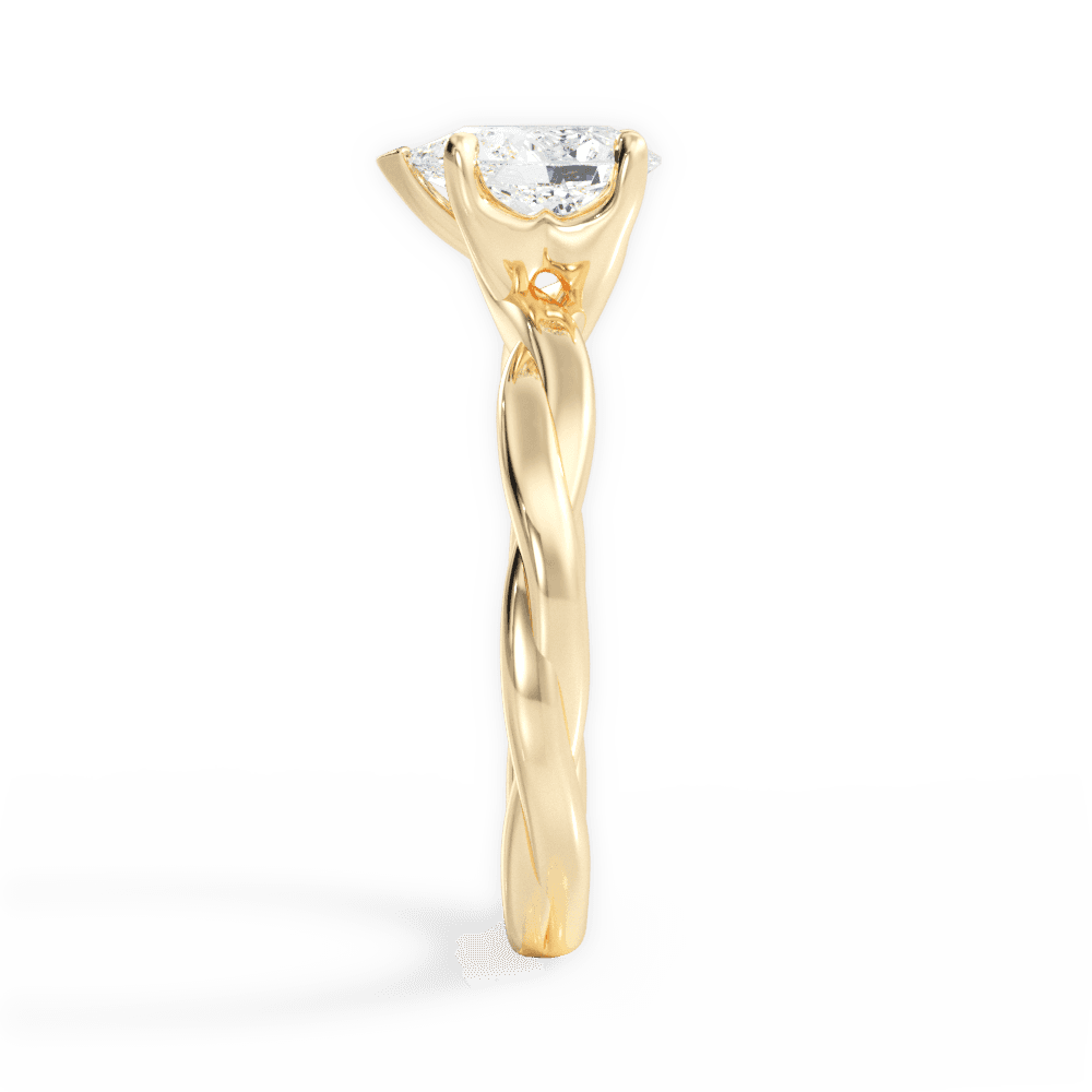 Bianca Pear Cut Lab Grown Diamond 18Kt Yellow Gold Engagement Ring - View 3