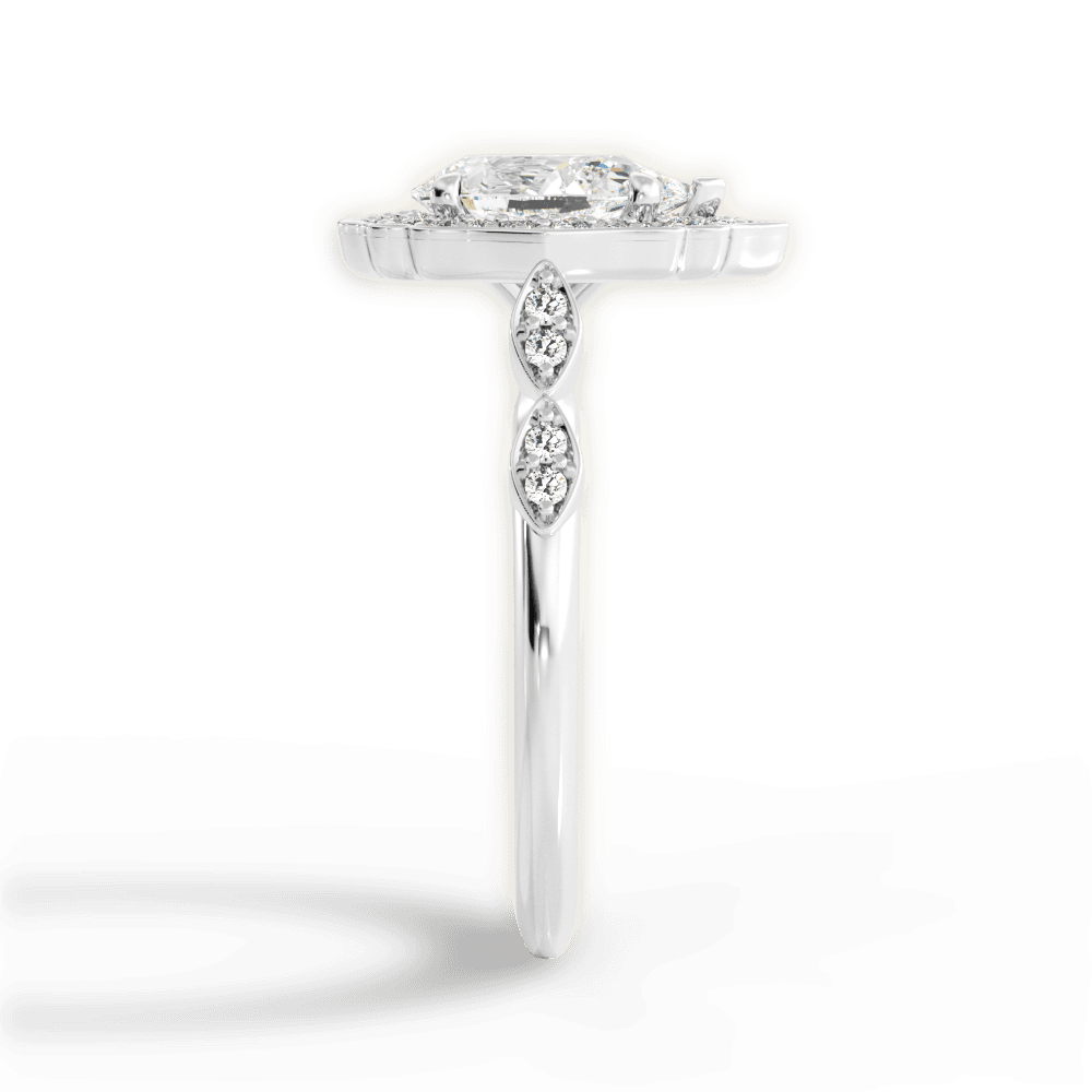 Julie Pear Cut Lab Grown Diamond 14Kt White Gold Engagement Ring - View 2