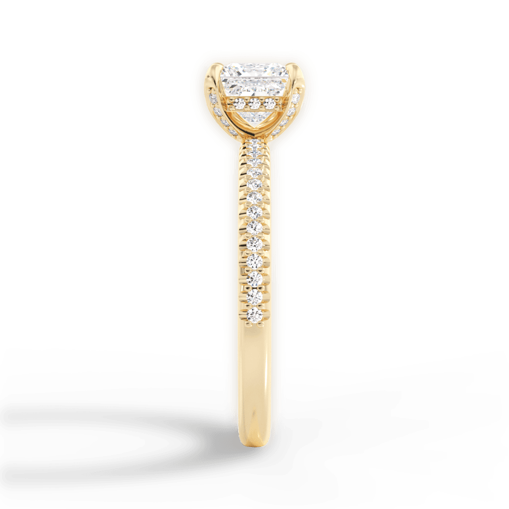 Helen Princess Cut Lab Grown Diamond 18Kt Yellow Gold Engagement Ring - View 4