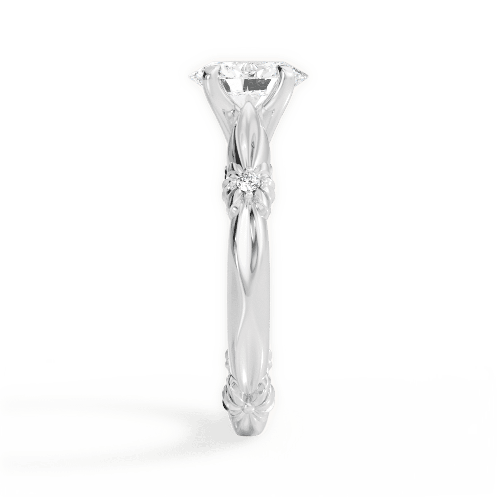 Claire Oval Cut Lab Grown Diamond 18Kt White Gold Engagement Ring - View 4