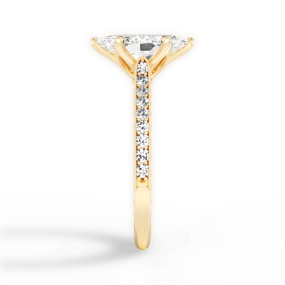 Gilda Marquise Cut Lab Grown Diamond 18Kt Yellow Gold Engagement Ring - View 2