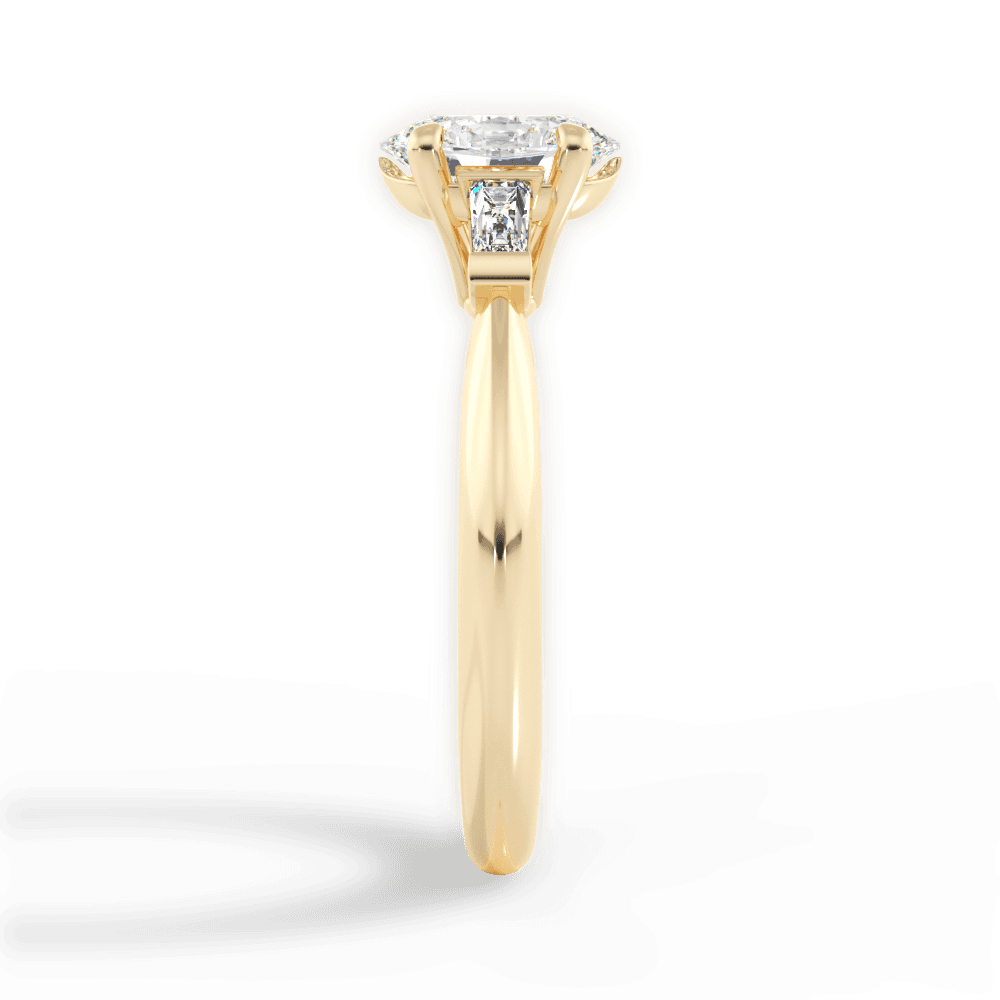Emily Oval Cut Lab Grown Diamond 18Kt Yellow Gold Engagement Ring - View 4