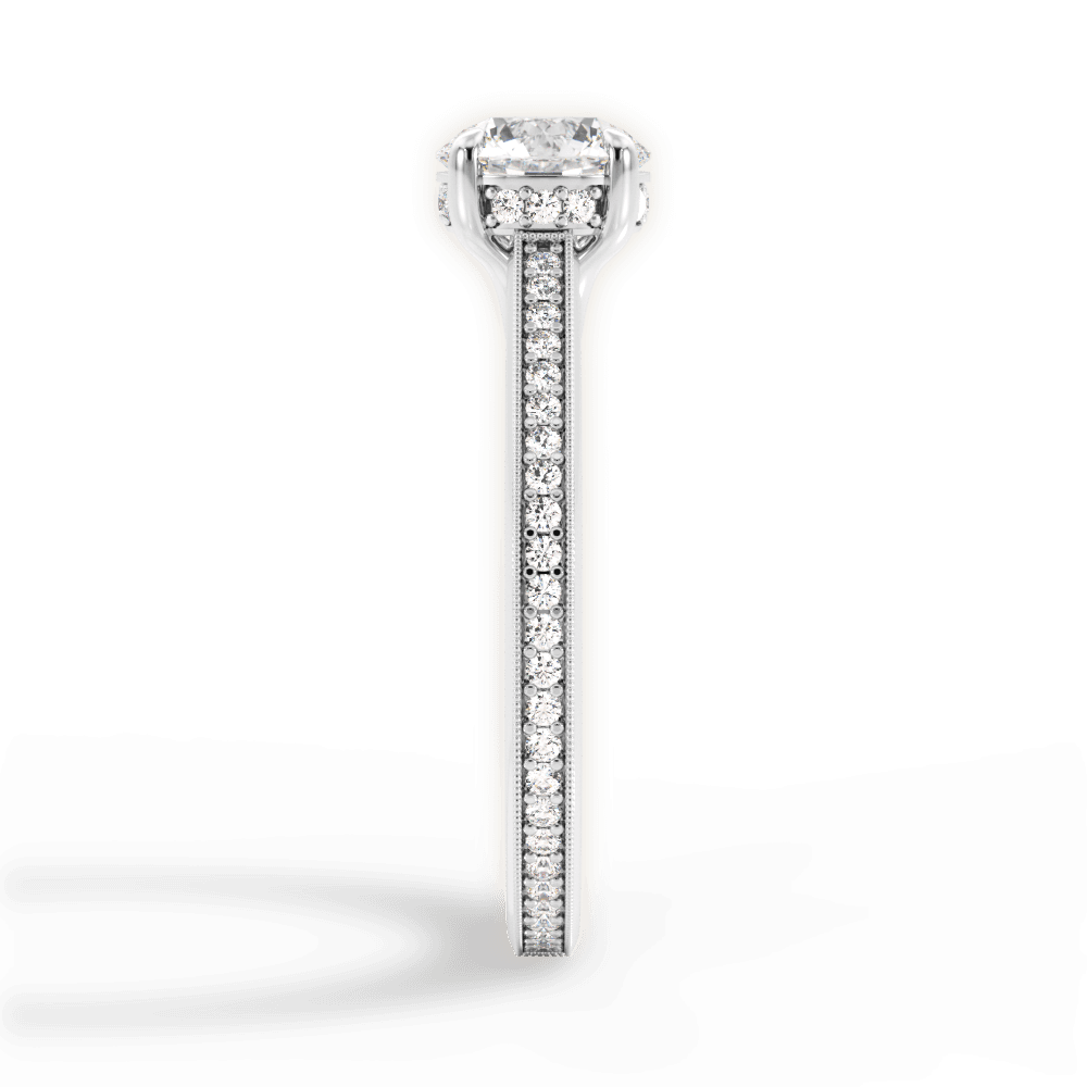 Janet Round Cut Lab Grown Diamond 18Kt White Gold Engagement Ring - View 2