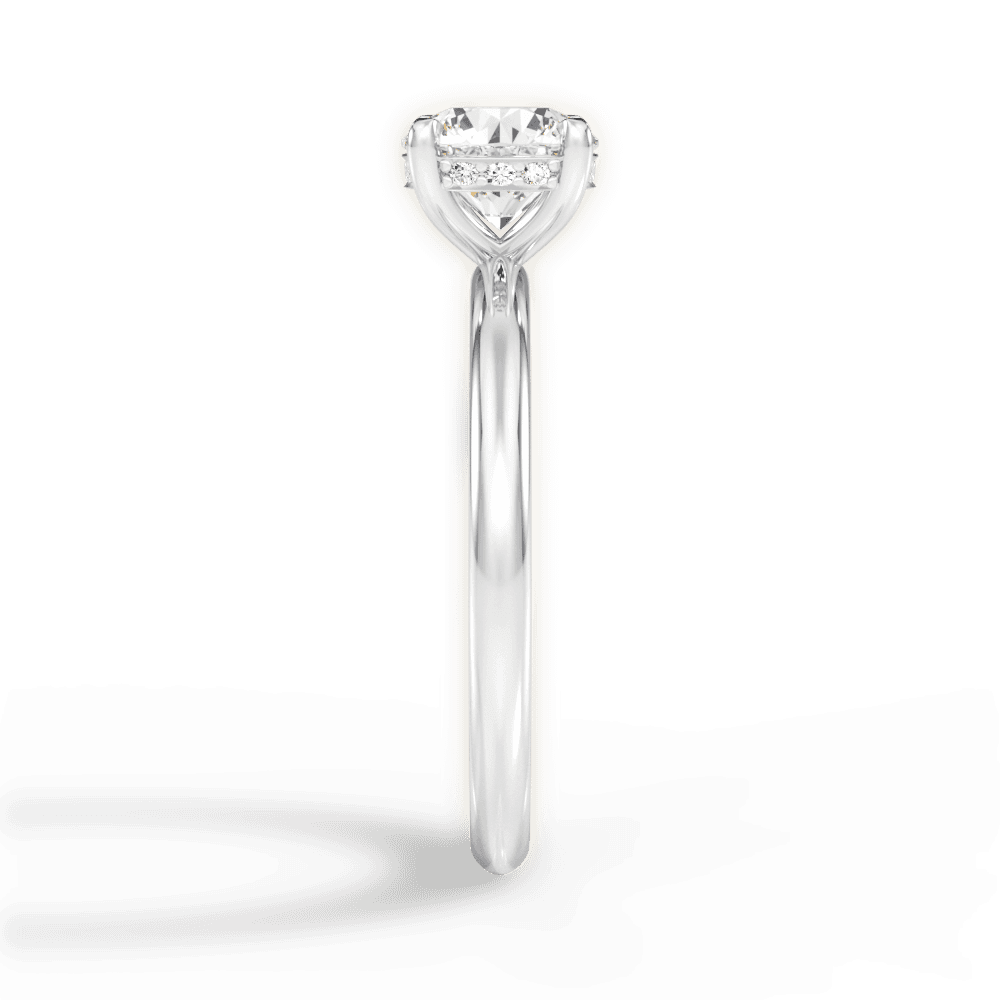 Brenda Round Cut Lab Grown Diamond 18Kt White Gold Engagement Ring - View 4