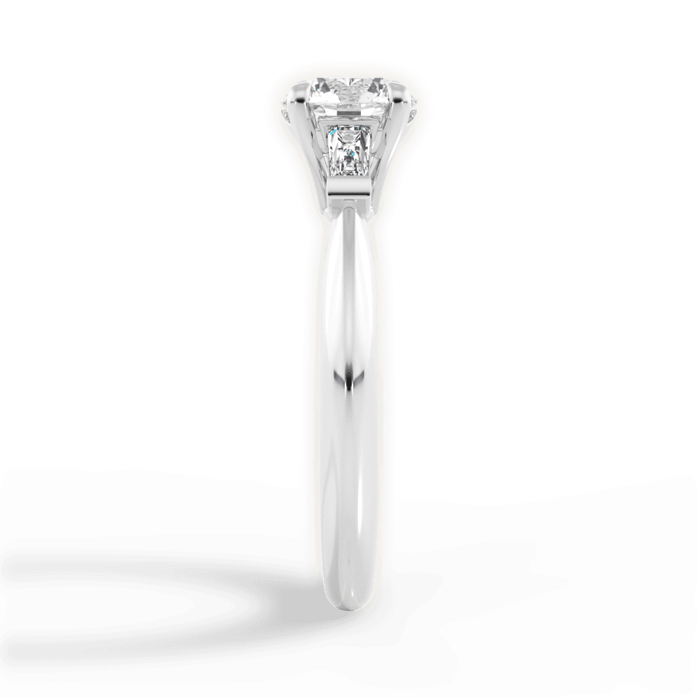 Emily Round Cut Lab Grown Diamond 18Kt White Gold Engagement Ring - View 4