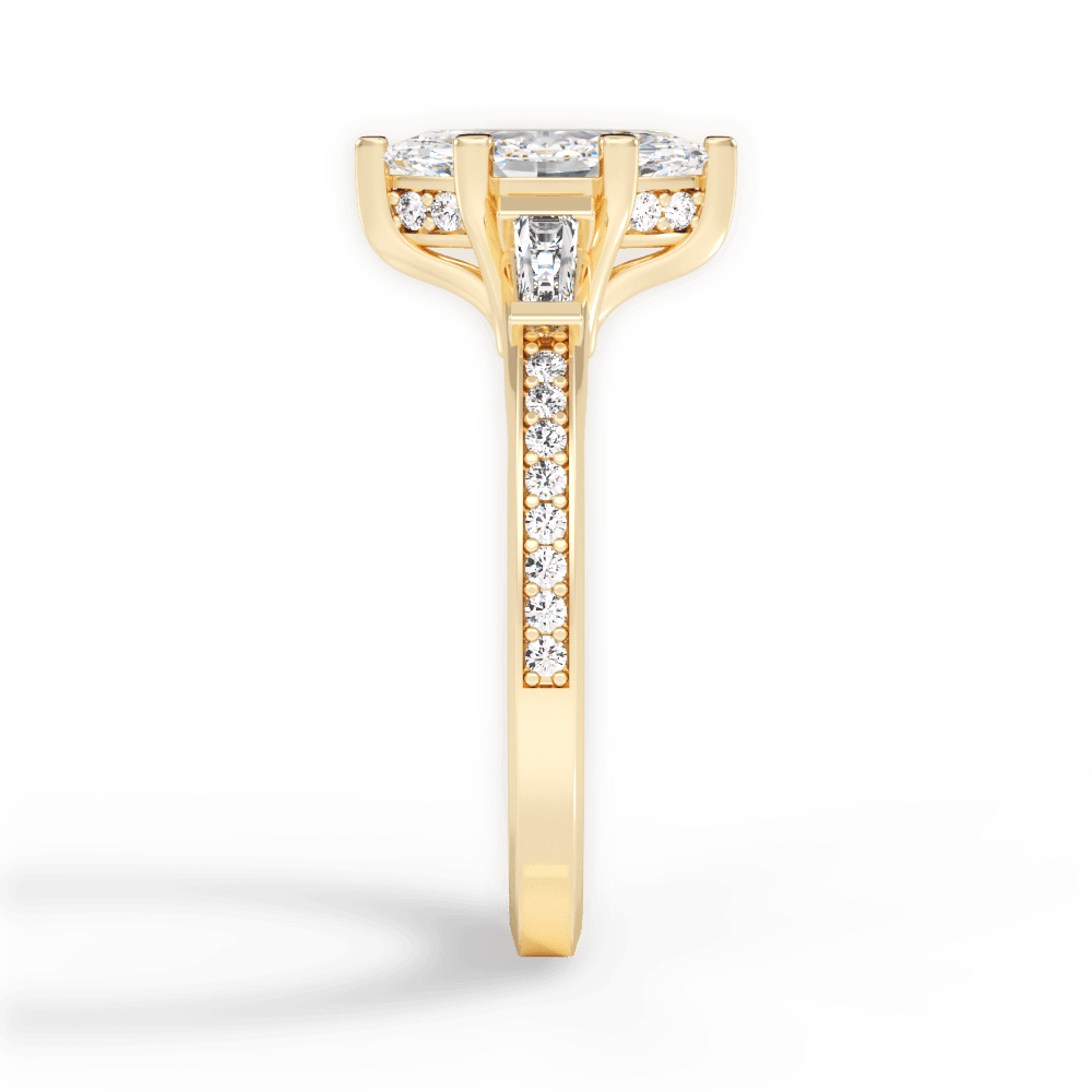 Katie Marquise Cut Lab Grown Diamond 18Kt Yellow Gold Engagement Ring - View 3