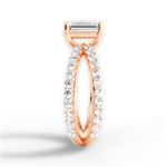 Lauren Emerald Cut Lab Grown Diamond 18Kt Rose Gold Engagement Ring - View 2