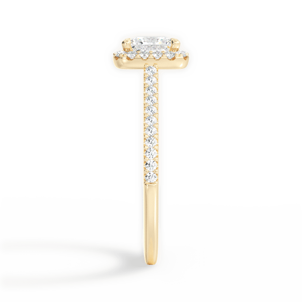 Jeanne Princess Cut Lab Grown Diamond 18Kt Yellow Gold Engagement Ring - View 2