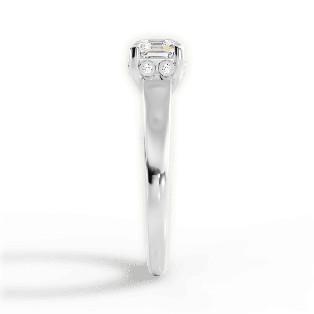Carol Asscher Cut Lab Grown Diamond Platinum Engagement Ring - View 4