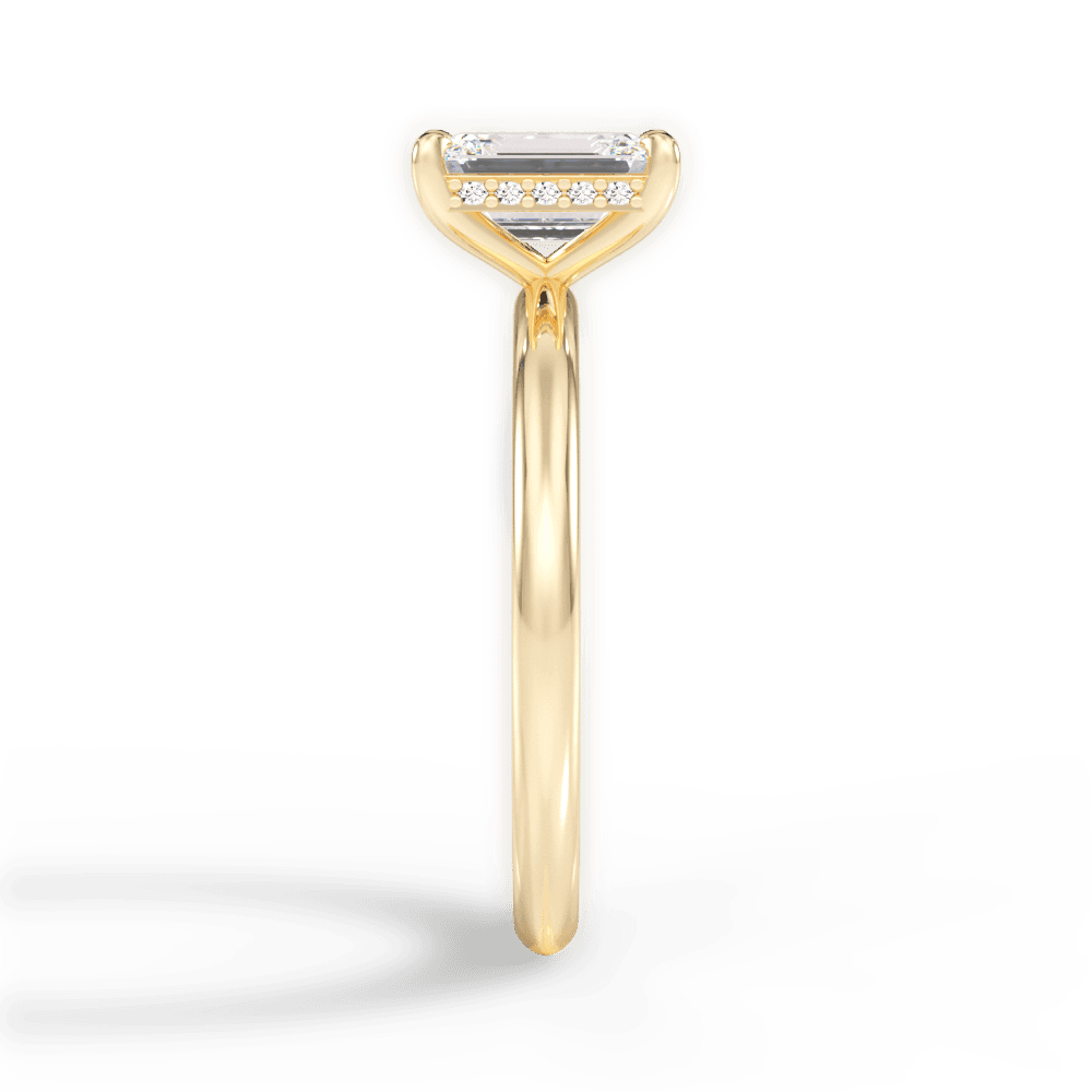 Brenda Emerald Cut Lab Grown Diamond 18Kt Yellow Gold Engagement Ring - View 3