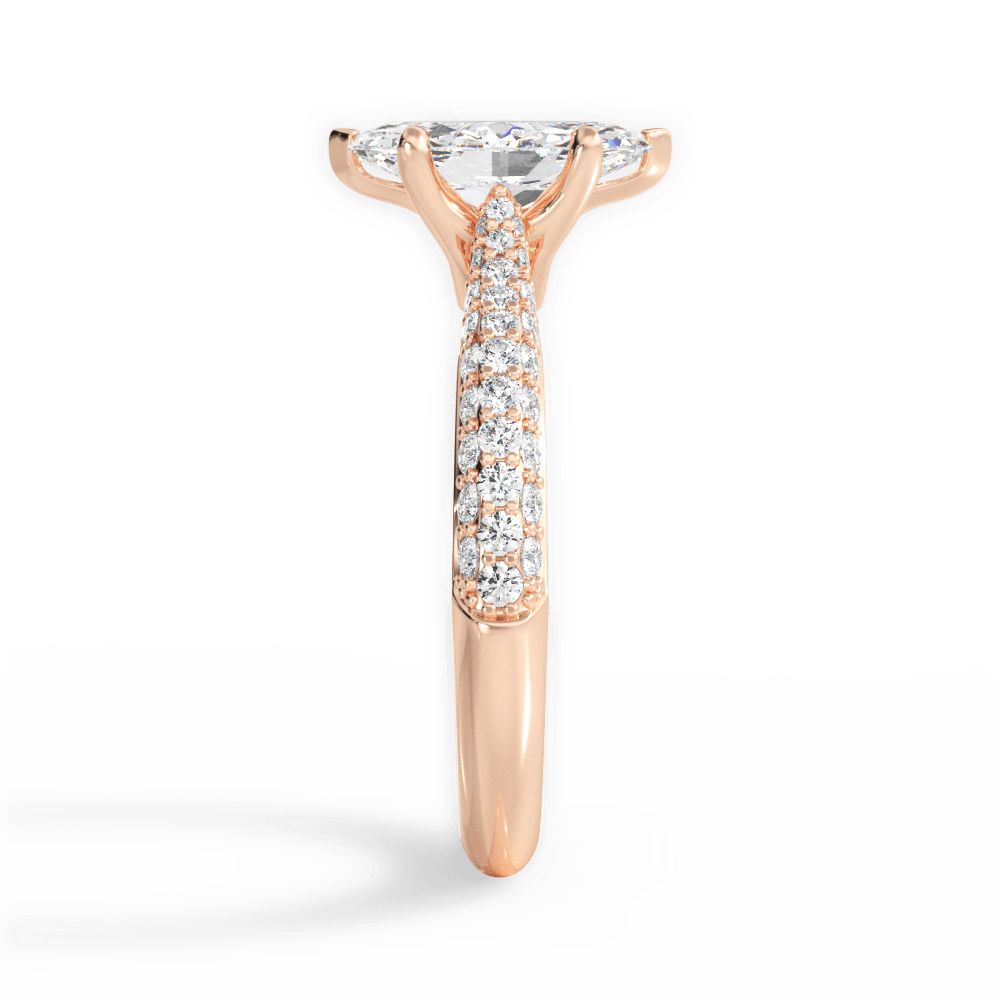 Kira Marquise Cut Lab Grown Diamond 18Kt Rose Gold Engagement Ring - View 3