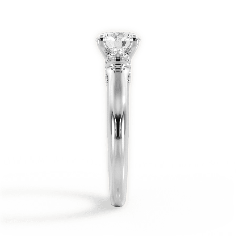 Florence Round Cut Lab Grown Diamond 18Kt White Gold Engagement Ring - View 3