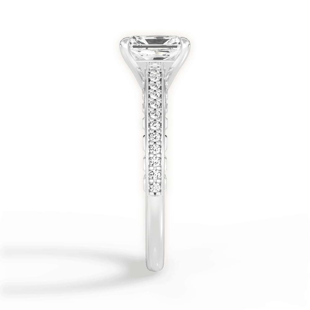 Caroline Radiant Cut Lab Grown Diamond 18Kt White Gold Engagement Ring - View 4