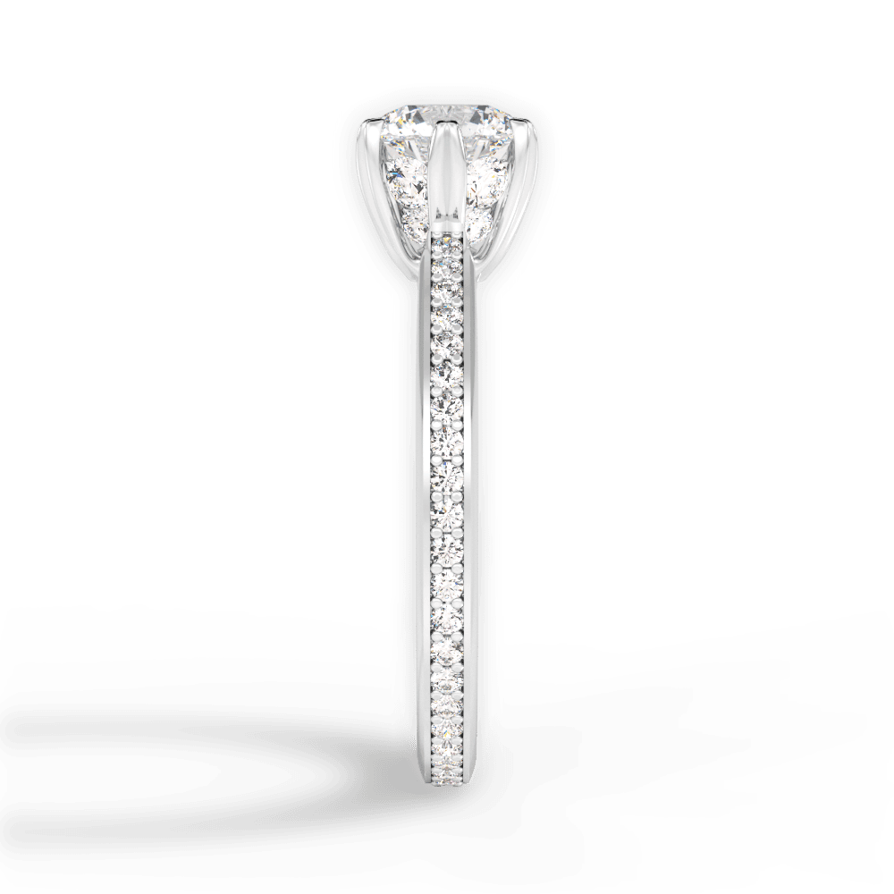 Louise Round Cut Lab Grown Diamond Platinum Engagement Ring - View 3