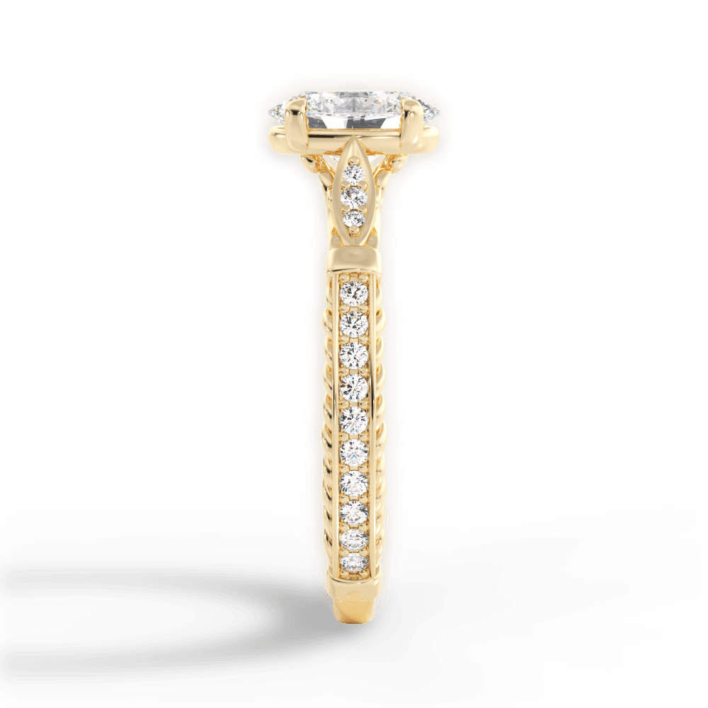 Gabriela Oval Cut Lab Grown Diamond 18Kt Yellow Gold Engagement Ring - View 3