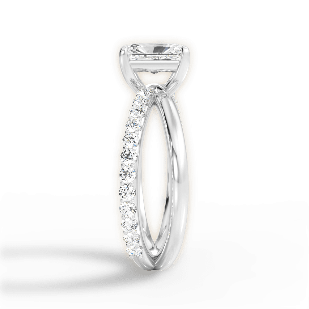 Jennifer Radiant Cut Lab Grown Diamond 14Kt White Gold Engagement Ring - View 4