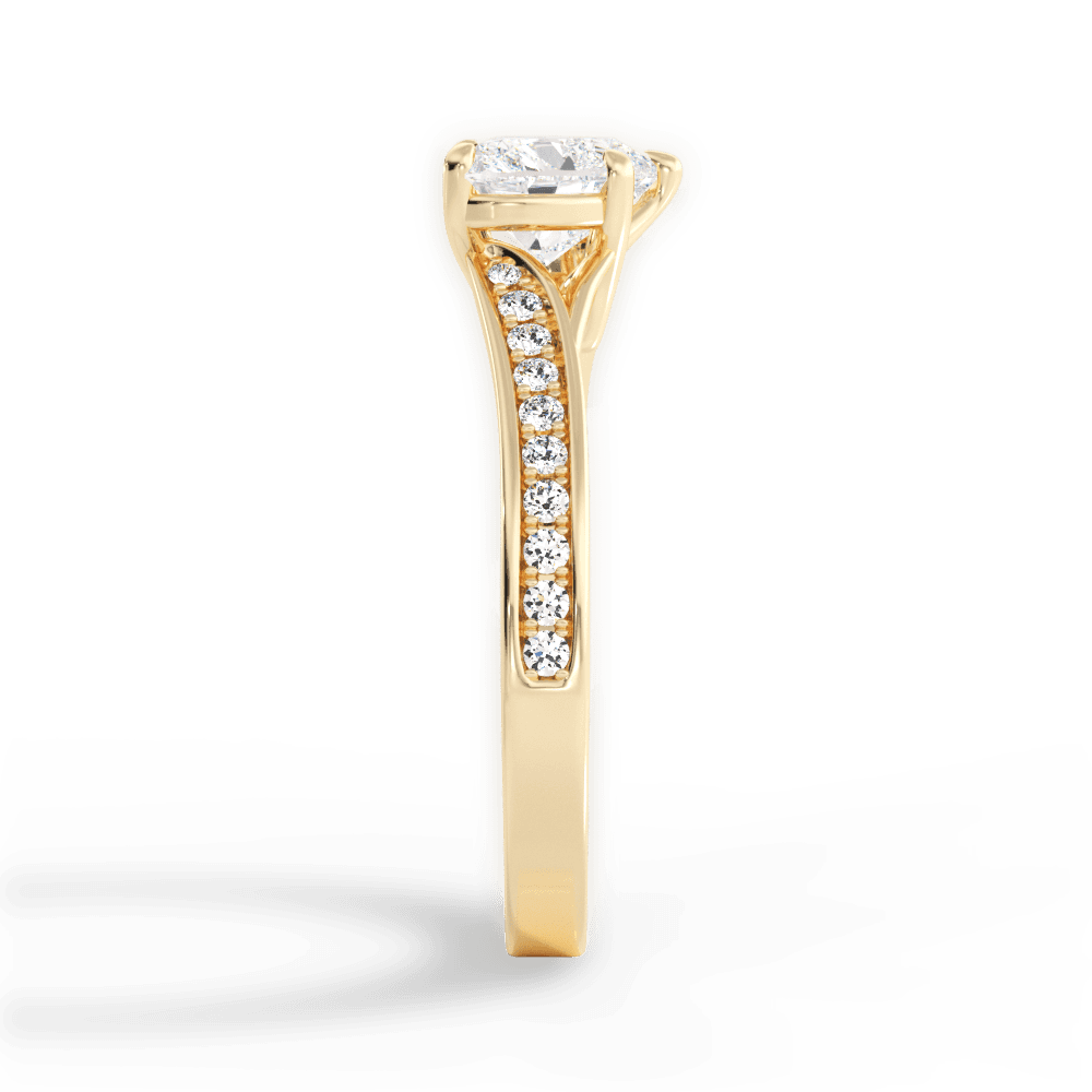 Elise Heart Cut Lab Grown Diamond 18Kt Yellow Gold Engagement Ring - View 3