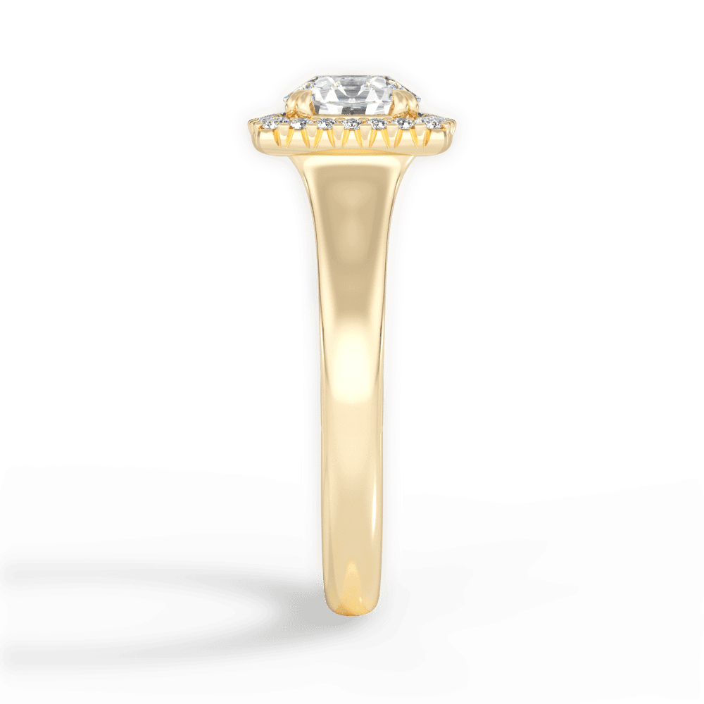 Jasmin Round Cut Lab Grown Diamond 18Kt Yellow Gold Engagement Ring - View 4