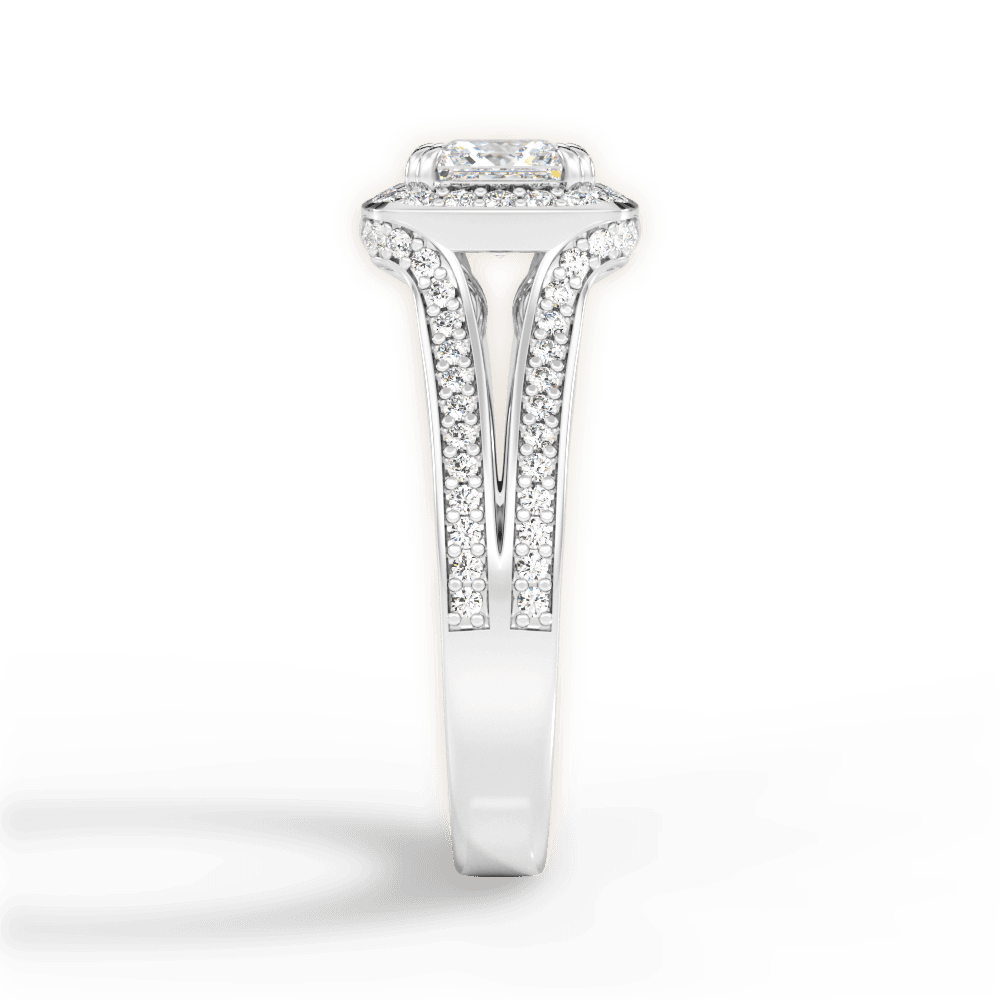 Mackenzie Princess Cut Lab Grown Diamond 18Kt White Gold Engagement Ring - View 4