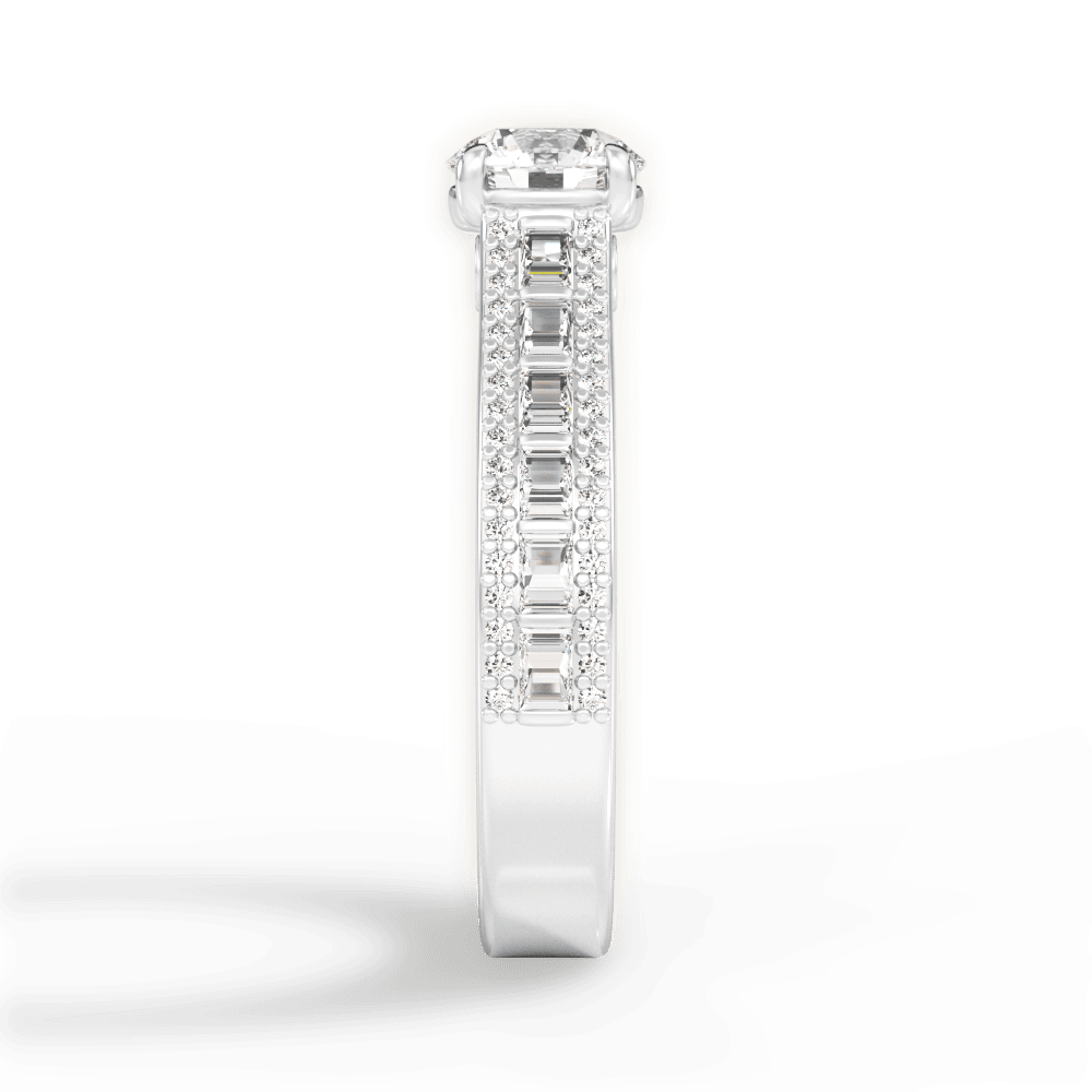 Lynn Round Cut Lab Grown Diamond 18Kt White Gold Engagement Ring - View 2