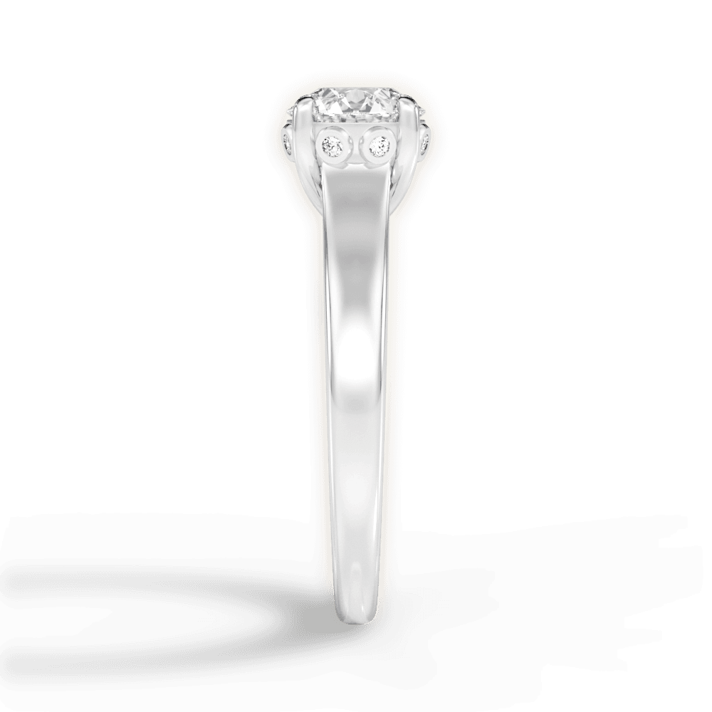 Carol Round Cut Lab Grown Diamond 18Kt White Gold Engagement Ring - View 4